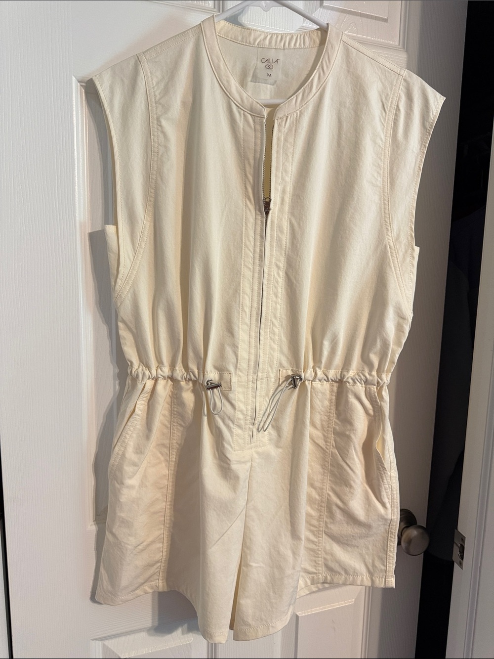 Calia Cream Sleeveless Utility Romper
